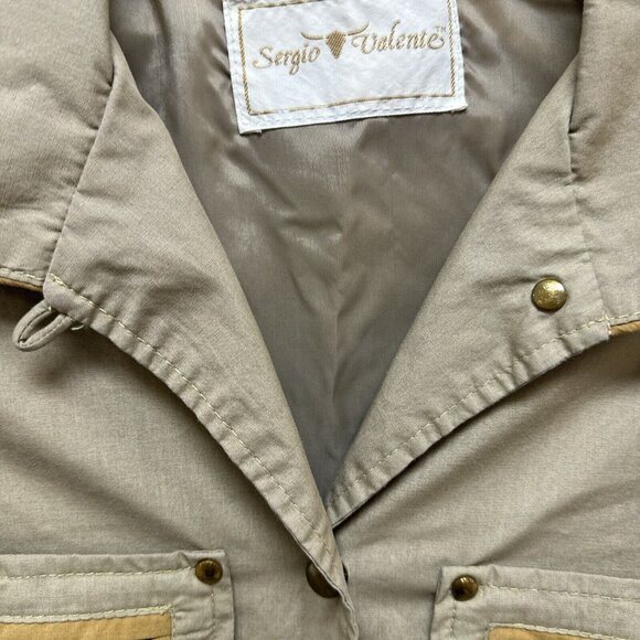 VTG SERGIO VALENTE SNAP UP ORANGE KHAKI TRENCH SPY DOWNTOWN TRENCH RETRO COAT SM - Picture 9 of 14